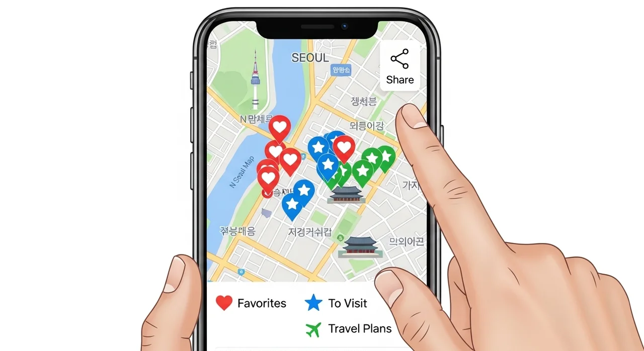 3. 나만의 지도 만들기: 장소 저장과 공유의 편리함