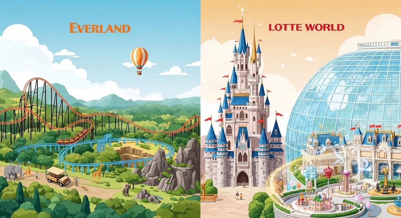 에버랜드 vs 롯데월드: 핵심 테마와 분위기 전격 분석